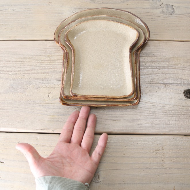 【益子焼】 おしゃれ 食パン風のお皿 NEW　【単品１枚】