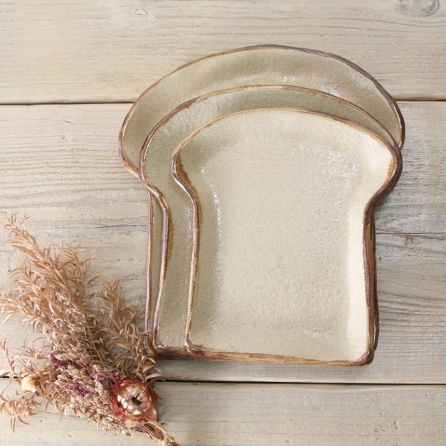 【益子焼】 おしゃれ 食パン風のお皿 NEW　【単品１枚】