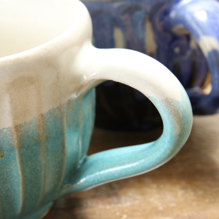 【益子焼】釉シリーズ　しのぎ　小さめマグカップ　【単品１個】