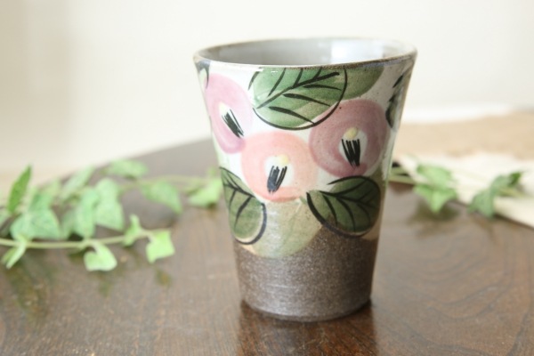 益子焼 益子焼 フリーカップ サイズ中 優しい風合いのつばきシリーズ 単品１個 シリーズ つばき 益子焼 通販 益子焼窯元よこやま