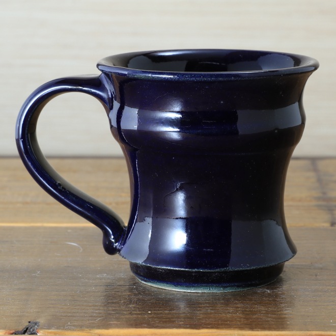 マグカップ 瑠璃とブロンズの流れる釉薬が魅力 【単品1個】