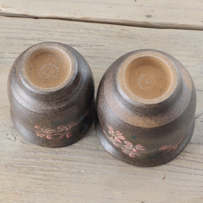 【益子焼】 夫婦湯呑み 夫婦湯飲み さくら桜 ふっくら持ちやすい