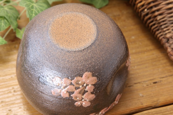 【益子焼】お手頃サイズのカフェオレボウル【凹みあり・さくら模様・単品１個】