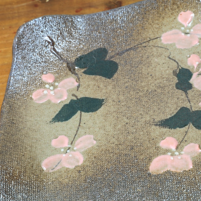 【益子焼】角皿 大皿 板皿 約23.5cm×29.5cm オードブル皿 刺身皿 寿司皿 【単品１枚】