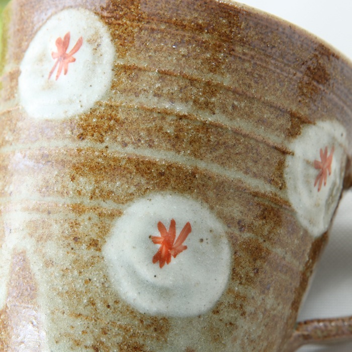 【益子焼 作家】 木村世傑作 小花模様 お手頃サイズ マグカップ （単品１個）