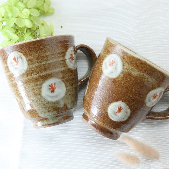 【益子焼 作家】 木村世傑作 小花模様 お手頃サイズ マグカップ （単品１個）