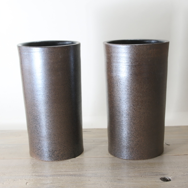 益子焼 花入れ 和雑貨 四季彩堂 オンラインショップ / 益子焼 面取り花入れ