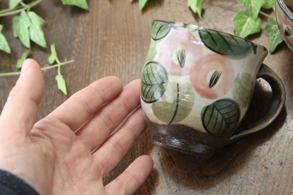 【益子焼】マグカップ　【優しい風合いのつばきシリーズ・単品１個】