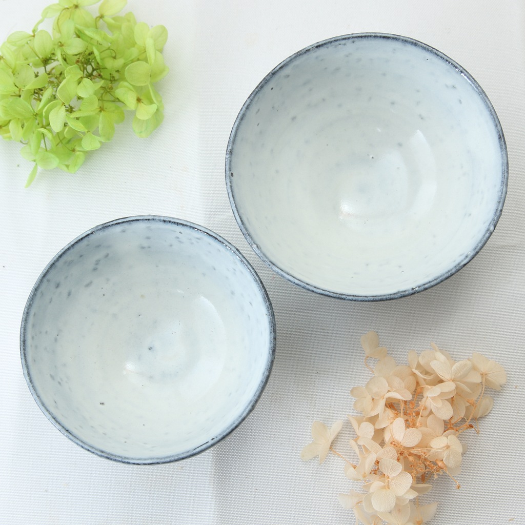 【訳あり】  アウトレット 荒土白釉 夫婦 ごはん茶碗 ご飯茶碗 飯椀