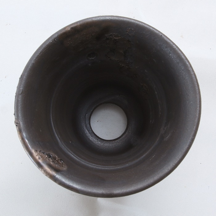 【益子焼】 4.1号鉢 植木鉢 陶器鉢 塊根植物 アガベ 【黒金銀河鉢・Black＆Gold Garaxy】 深さのある鉢 高さ13cm 作家 陶芸家 横山雄一作