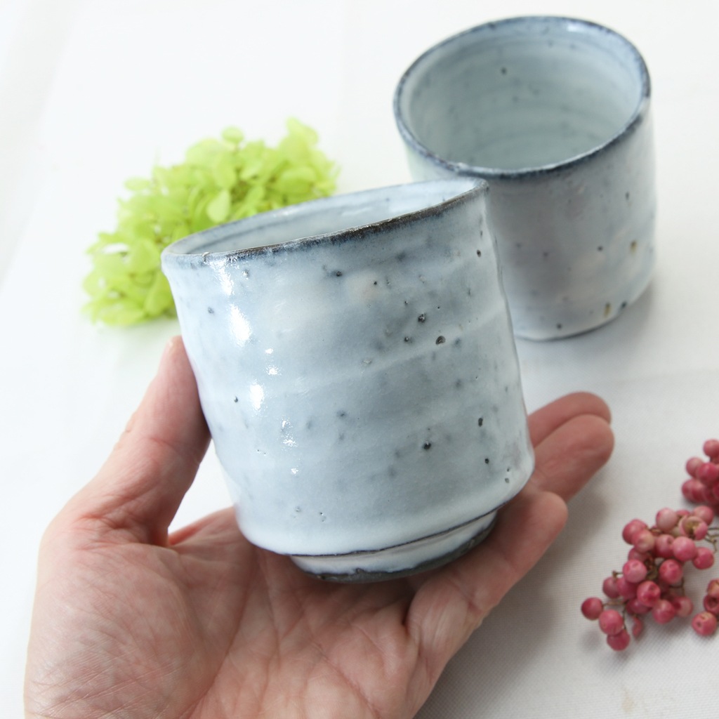 【訳あり】  アウトレット 荒土白釉 夫婦 湯呑み茶碗 湯呑み 湯飲み