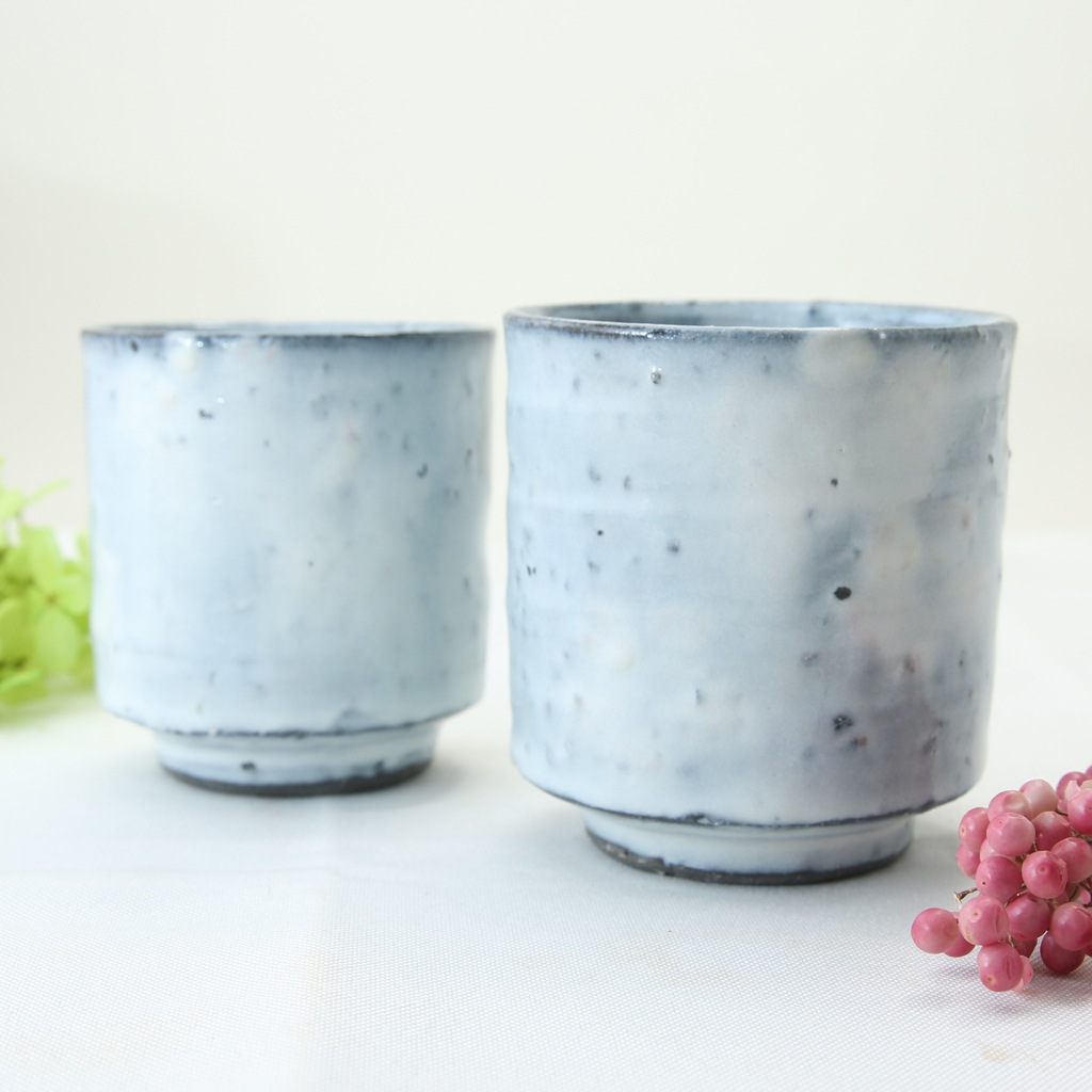 【訳あり】  アウトレット 荒土白釉 夫婦 湯呑み茶碗 湯呑み 湯飲み