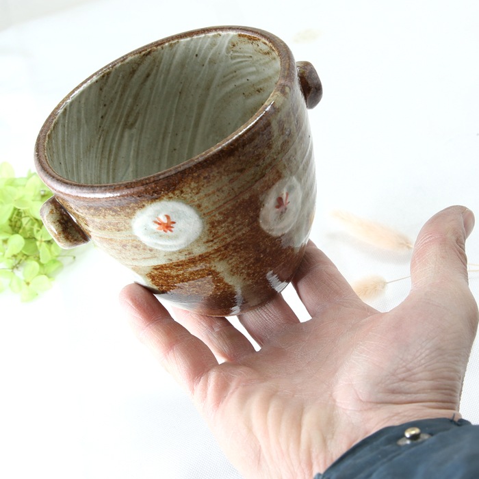 【益子焼 作家】 木村世傑作！焼酎グッズ氷入れ「陶器のアイスペール」【サイズ小】（小花模様・単品１個）