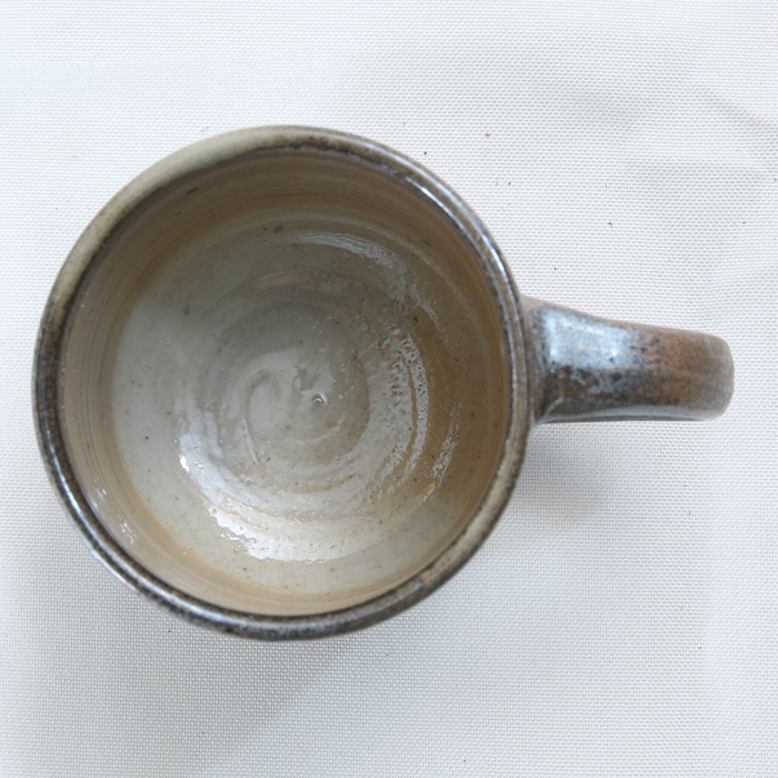 【益子焼】 マグカップ ひとつひとつ縦ラインに削り出したデザイン「しのぎ」 渋めな風合いが落ち着く さくら桜 単品1個