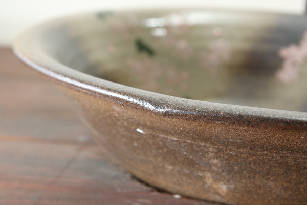 【益子焼】手洗いで癒やされる 陶器 おしゃれ 益子焼 手洗い洗面ボウル 手洗い鉢 手洗いボウル 手洗い器【さくら・丸いデザイン・排水部分の洗面金具付き・単品１個】※1点もの※ギフト包装不可