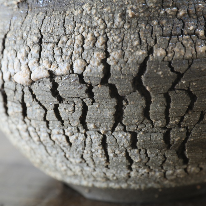 【益子焼】 3.6号鉢 高さ約7.5cm 植木鉢 陶器鉢 塊根植物 アガベ サボテン コーデックス 【炸裂紋鉢 大地の鼓動】 作家 陶芸家 横山雄一作 一点物