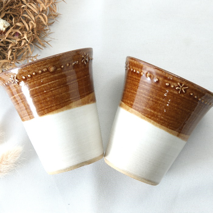 【益子焼】キャラメルいっちんミニフリーカップ【単品１個】