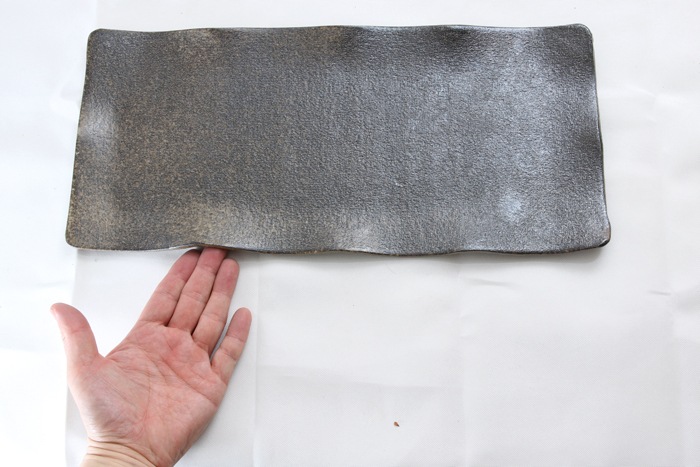 【受注生産品：納期2～3ヶ月後】【業務用食器・大皿】【益子焼】長方形のオードブル皿 刺身皿 大皿 まな板皿 長さ約41.5cm （単品販売）