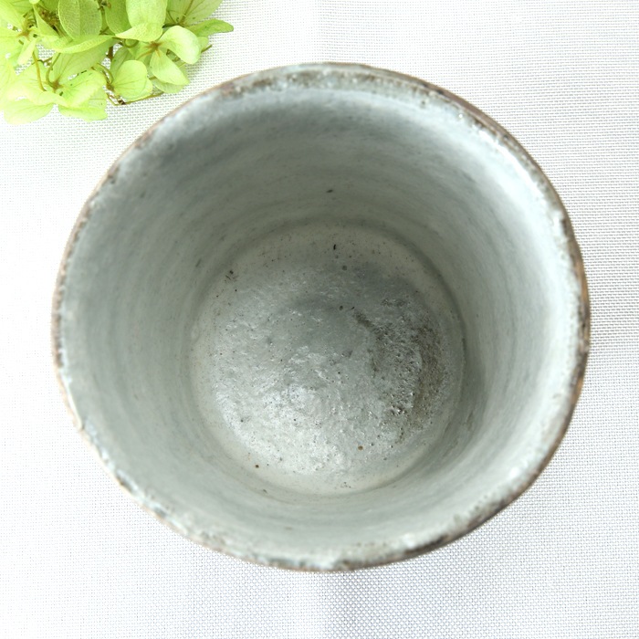 【益子焼 作家】 月兎窯 宮島將實作 表面を削り叩いた模様のデザイン　焼酎カップ（単品１個）