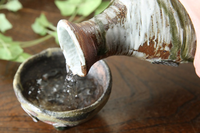 【益子焼】 酒器 酒器セット とっくり おちょこ お猪口 作家のこだわり 赤貝文様酒器揃  1点もの 【徳利１個・ぐい呑２個のセット】 ( 定年 退職 贈り物 退職祝い 退職記念 自分へのご褒美 などの贈り物に )