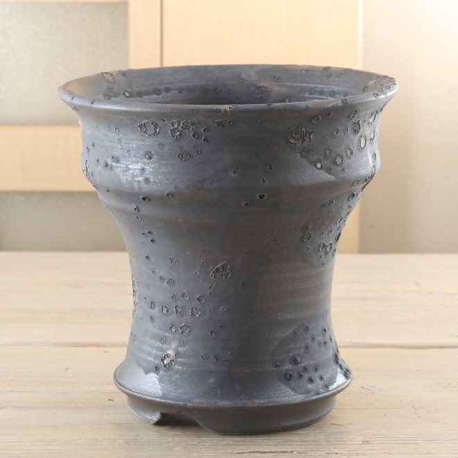 【益子焼】 4.8号鉢 高さ約13.5cm 植木鉢 陶器鉢 塊根植物 アガベ サボテン コーデックス 【銀河鉢シリーズ】 作家 陶芸家 横山雄一作