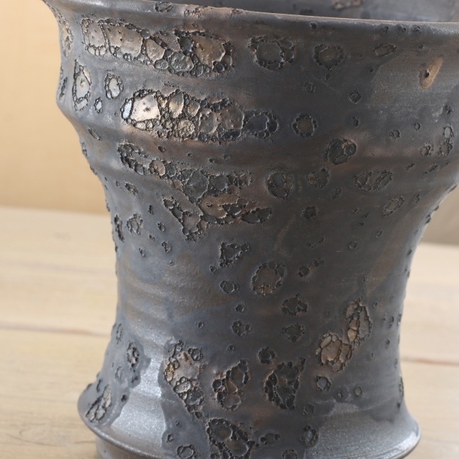 【益子焼】 4.8号鉢 高さ約13.5cm 植木鉢 陶器鉢 塊根植物 アガベ サボテン コーデックス 【銀河鉢シリーズ】 作家 陶芸家 横山雄一作