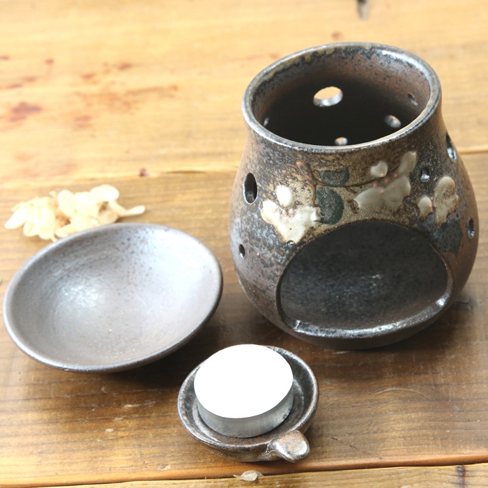 益子焼｜【益子焼】 癒やしの茶香炉セットNEW アロマポット 陶器 炭化