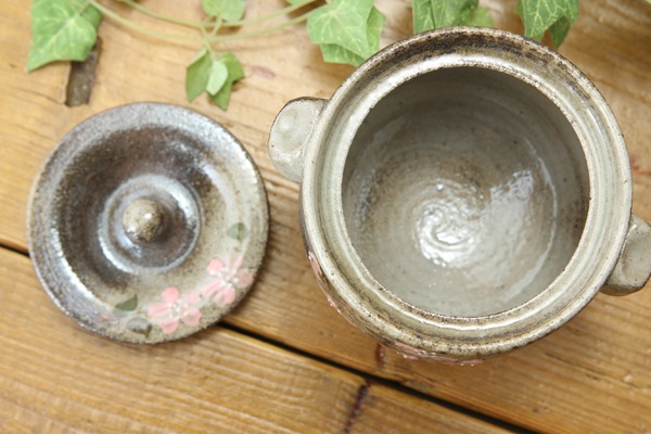 【益子焼】ふっくら手付きのシュガーポット【さくら・単品1個】