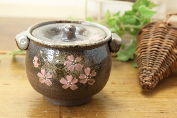 【益子焼】ふっくら手付きのシュガーポット【さくら・単品1個】