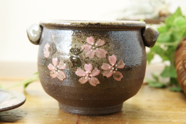 【益子焼】ふっくら手付きのシュガーポット【さくら・単品1個】