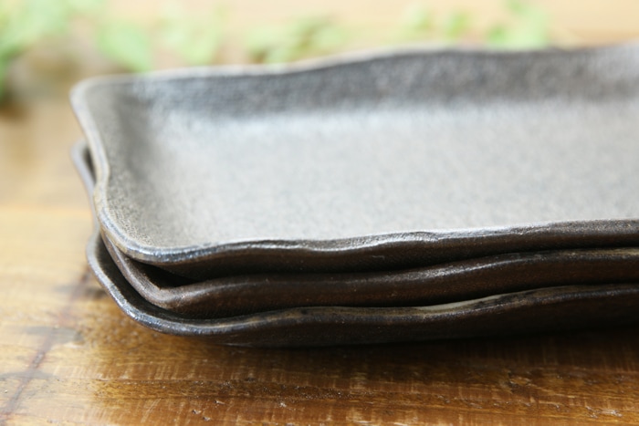 【益子焼】たたら作り 角皿 やきとり皿 串皿 魚皿 【串皿サイズ大・単品1枚】