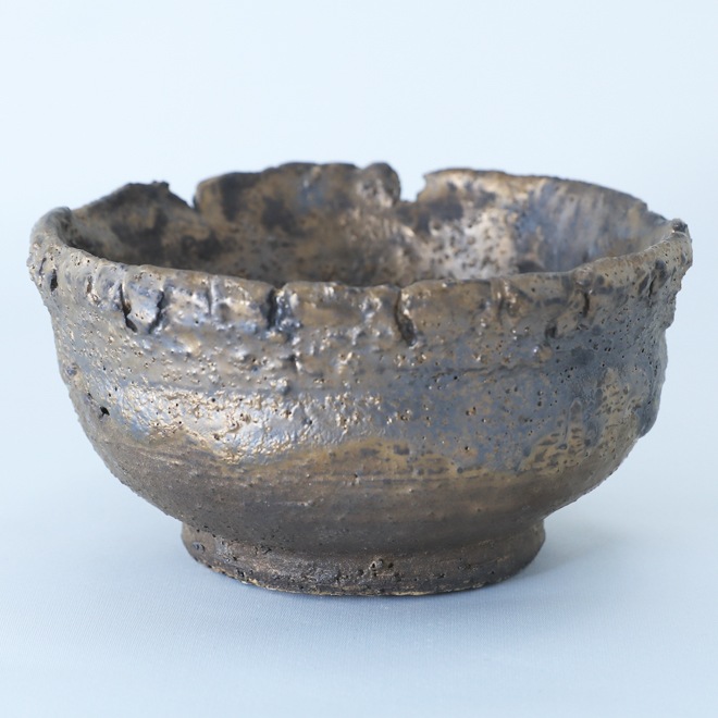 【益子焼】 4.5号鉢 高さ約7～7.5cm 植木鉢 陶器鉢 塊根植物 アガベ サボテン コーデックス 【深山金鉢】 作家 陶芸家 横山雄一作 一点物