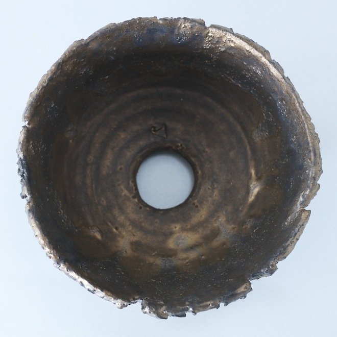 【益子焼】 4.5号鉢 高さ約7～7.5cm 植木鉢 陶器鉢 塊根植物 アガベ サボテン コーデックス 【深山金鉢】 作家 陶芸家 横山雄一作 一点物