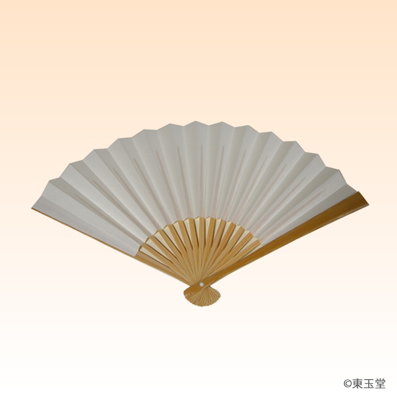扇　白竹　6寸　白扇 (メール便対応商品）