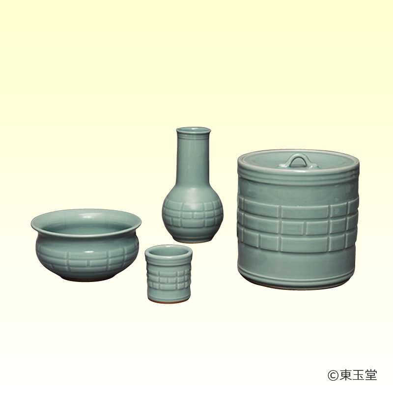 茶道具　皆具 茶道具 皆具（かいぐ） 皆具 浅黄交趾 鳳凰草花 谷口 菁嵐 作