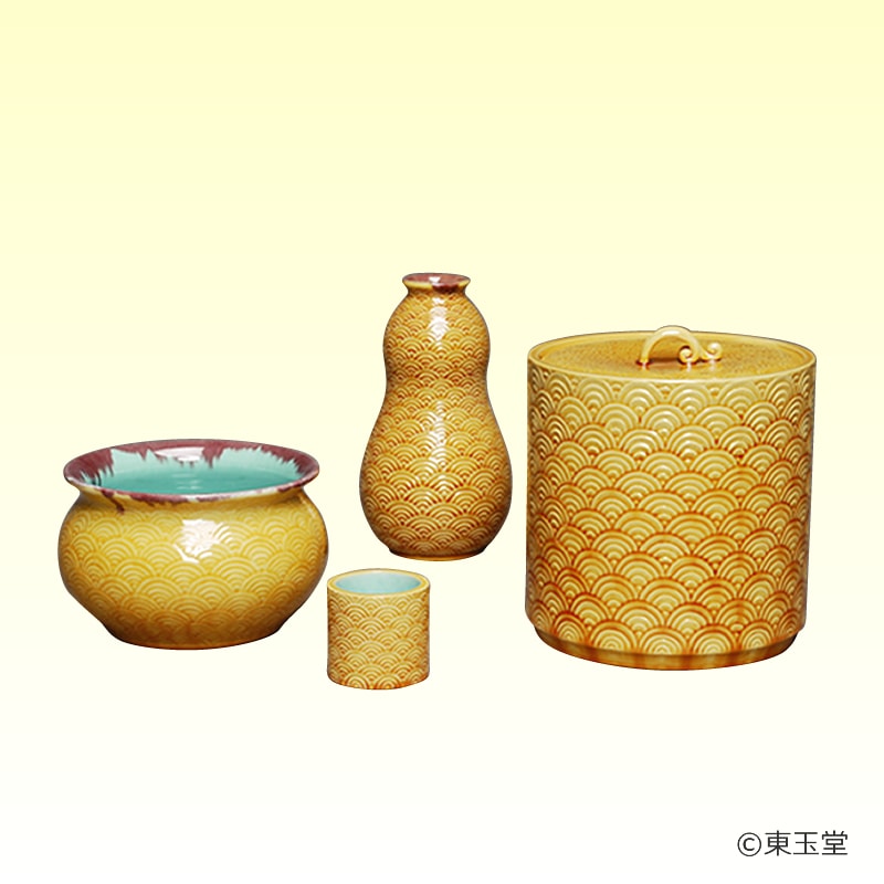 茶道具　皆具 茶道具 皆具（かいぐ） 皆具 赤地 金襴手 加藤 ひろこ | 千年の