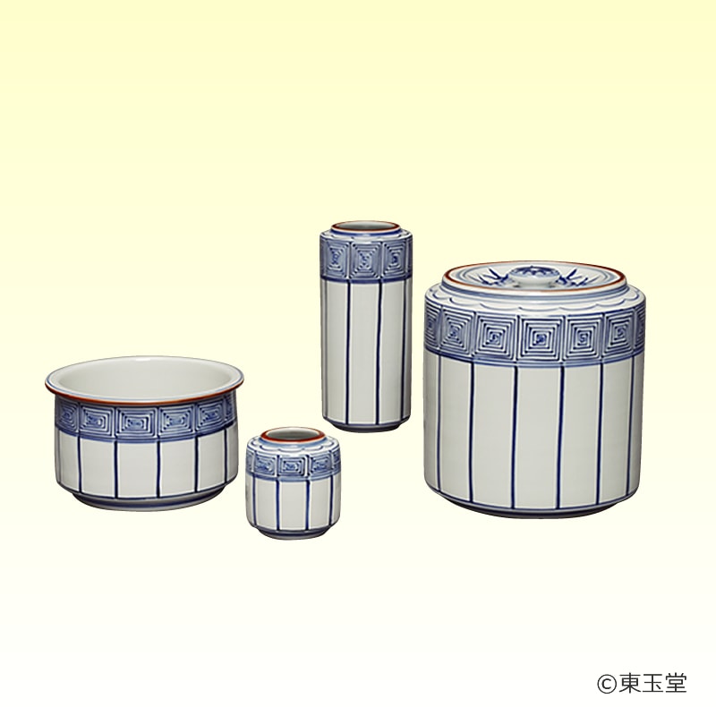 皆具 染付 桶側 | 皆具 | |茶道具通販 お茶道具東玉堂