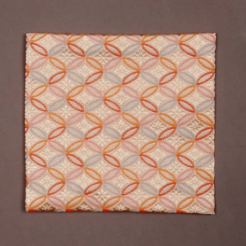 古帛紗　交織　七宝紋　ベージュ (メール便対応商品）