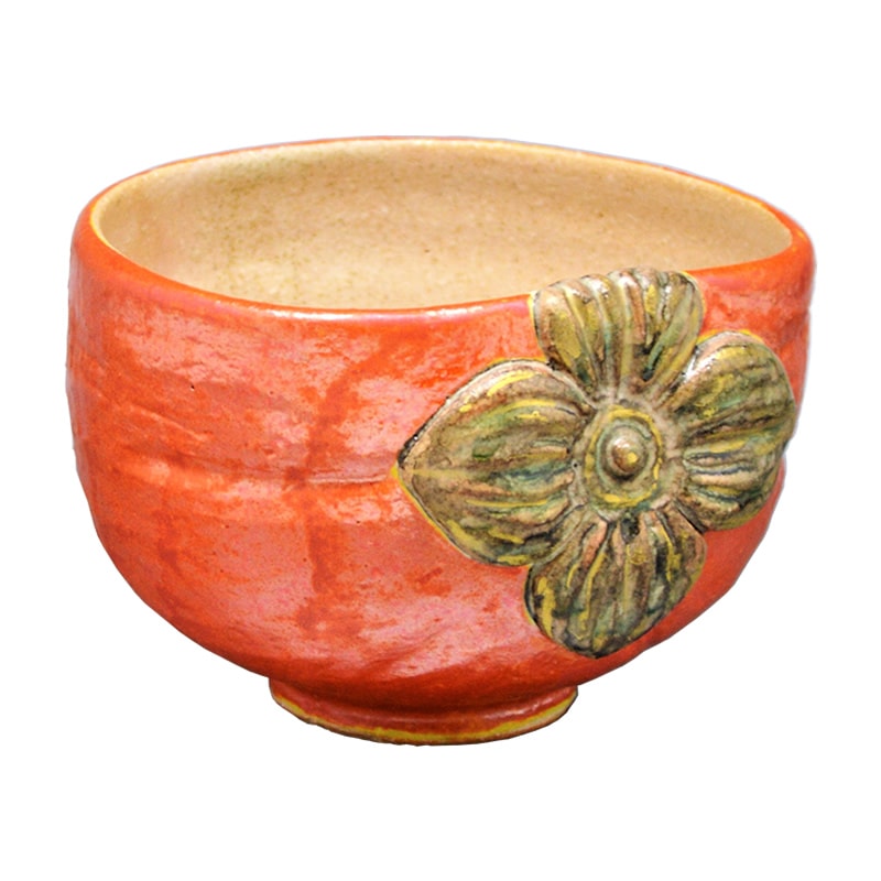 茶碗  柿の実　中村良二作