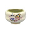 小茶碗 　織部　雛　豊窯　（紙箱）|ひな祭りの茶道具|春の茶道具