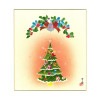 色紙　クリスマスツリー　曽根幸風　肉筆画　（タトウ紙）　