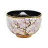 茶碗　乾山内黒　狩宿の下馬桜　壱休窯　(桐箱)|桜の茶道具|春の茶道具