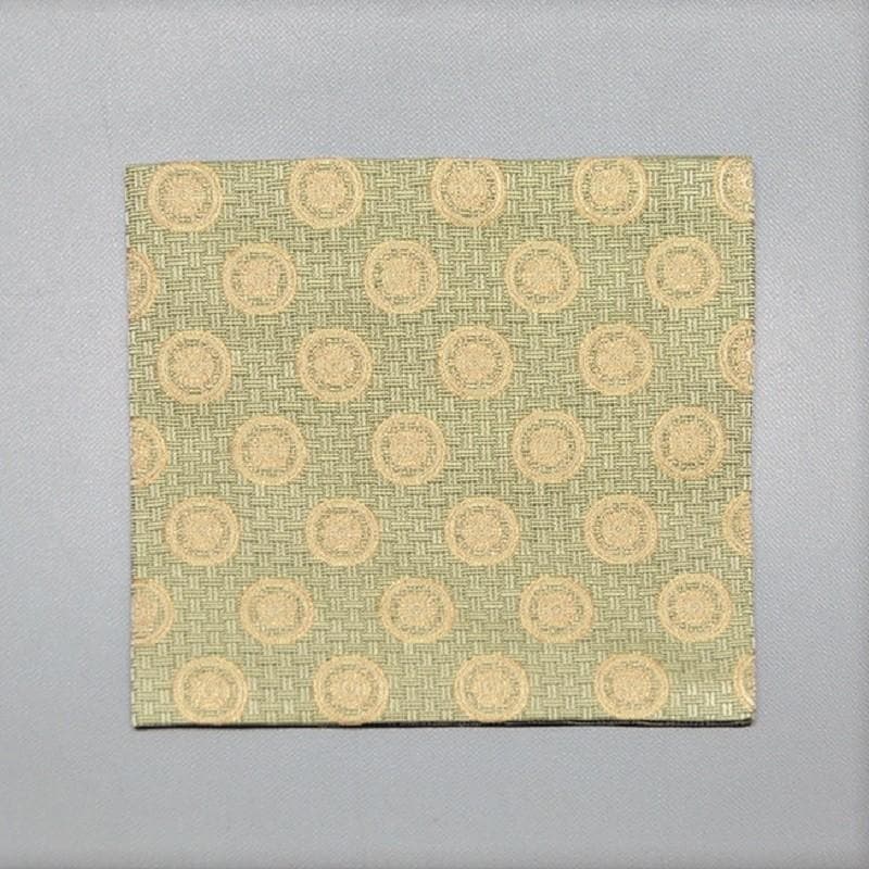 古帛紗　交織　糸屋裂　緑 (メール便対応商品）