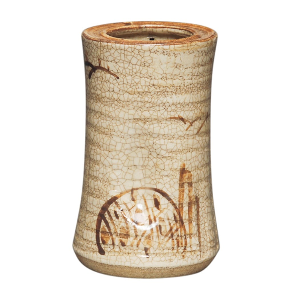 旅枕花入　志野