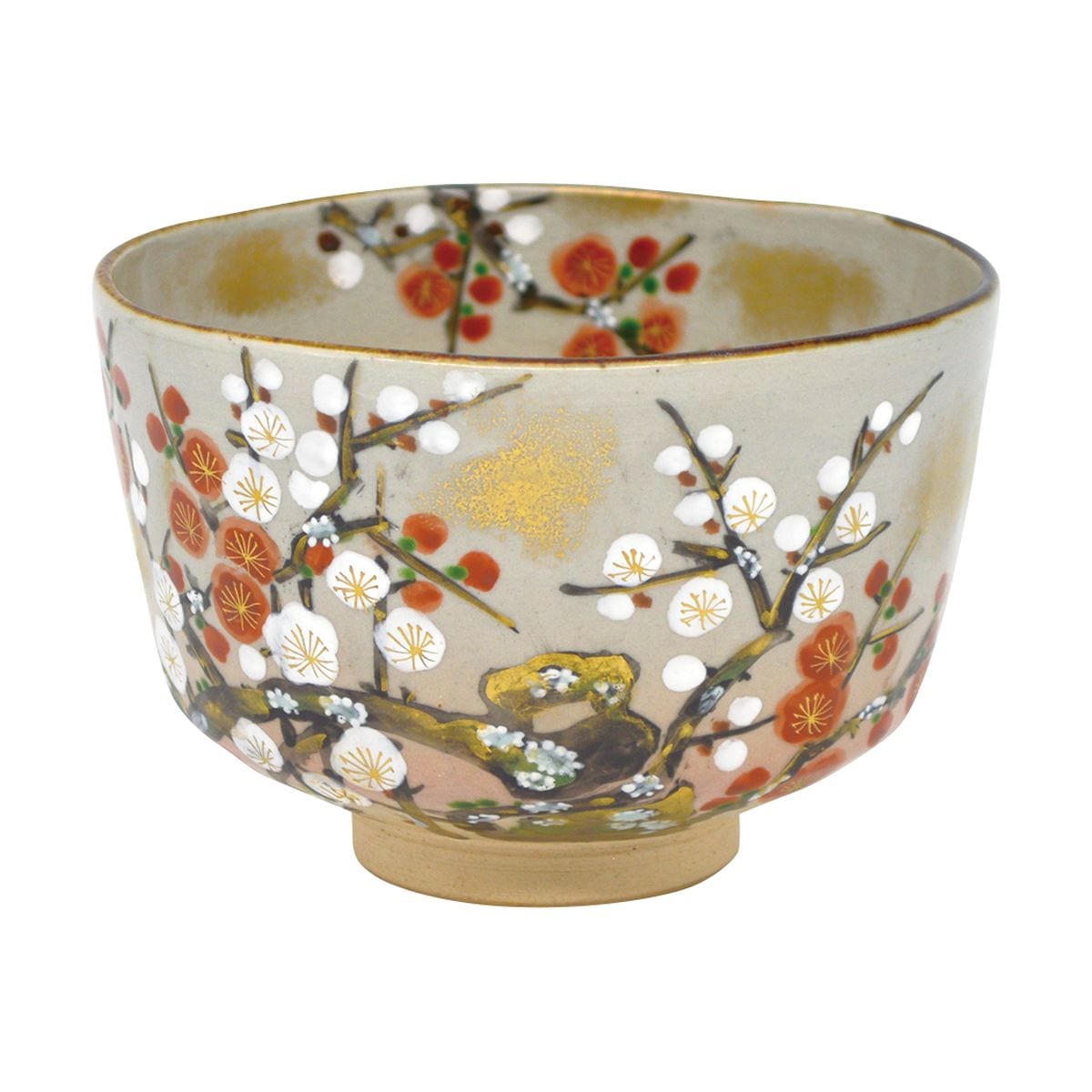 抹茶碗 乾山 紅白梅 巌窯 桐箱入 茶道具 新品 抹茶碗 乾山 紅白梅 巌窯 桐箱入 茶道具 新品 紅白梅 茶道具 茶碗