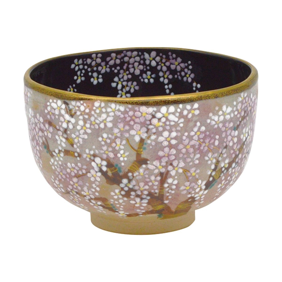 加藤永山　色絵茶碗　枝垂桜　茶道具 加藤永山色絵茶碗枝垂桜茶道具