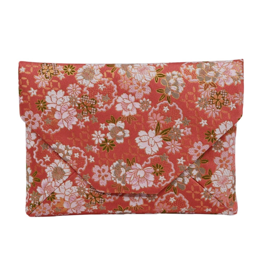 数寄屋袋　交織　雪輪に花紋