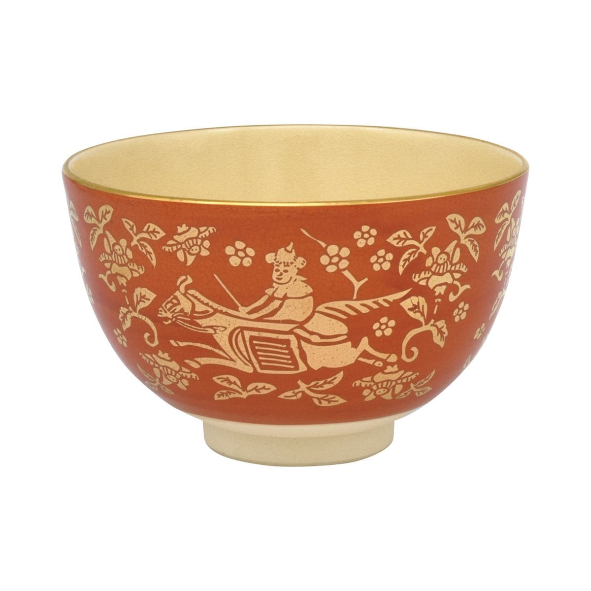 【令和8年　午年　干支茶碗】朱金襴　騎馬　宮地英香作（化粧箱）