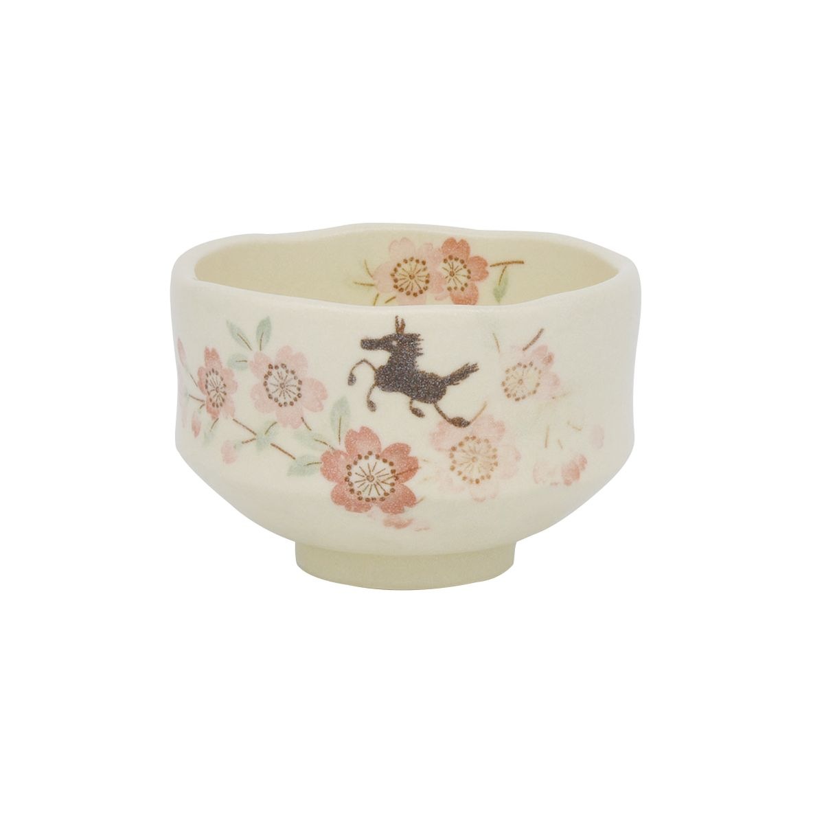 【令和8年　午年　干支茶碗】小茶碗　桜花跳馬　豊窯（紙箱）