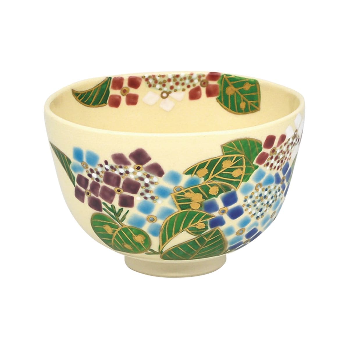 茶碗　仁清　紫陽花　伊坂清香作（化粧箱）